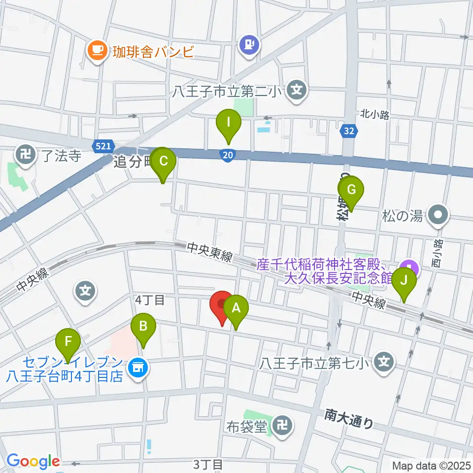 スタジオオルウェイズ周辺のファミレス・ファーストフード一覧地図