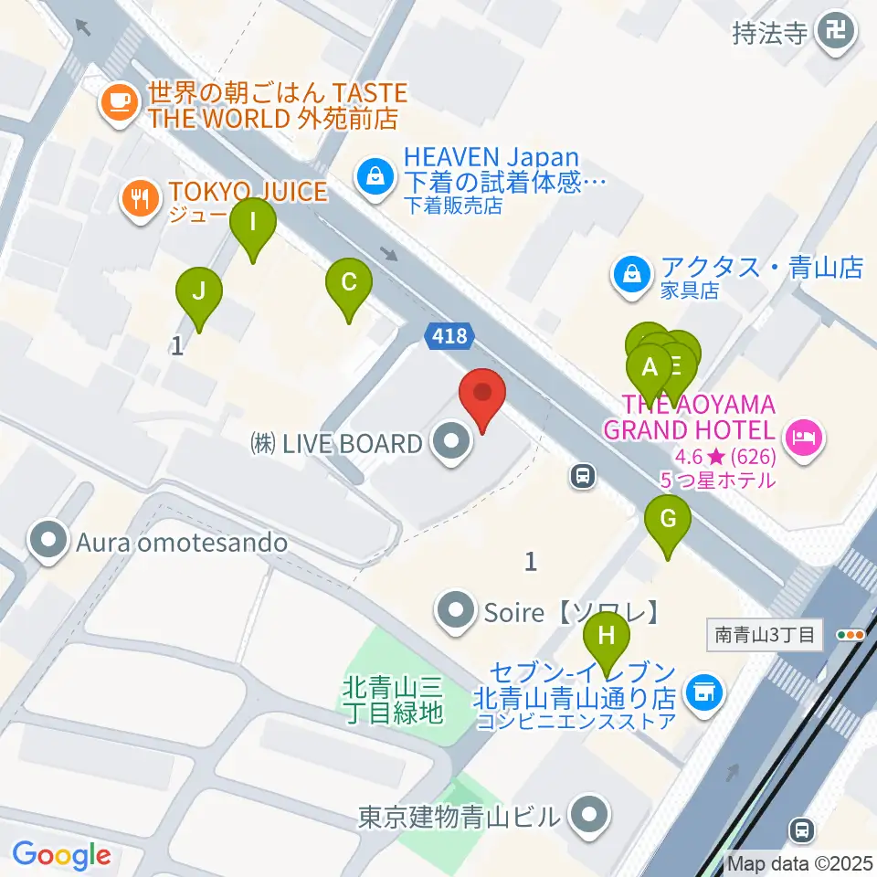 TAIKO-LAB青山周辺のファミレス・ファーストフード一覧地図