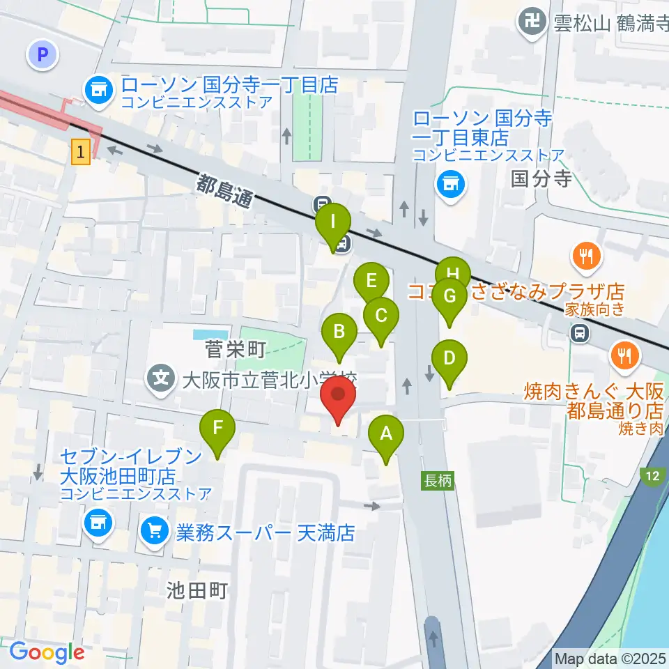 ココサウンド周辺のファミレス・ファーストフード一覧地図