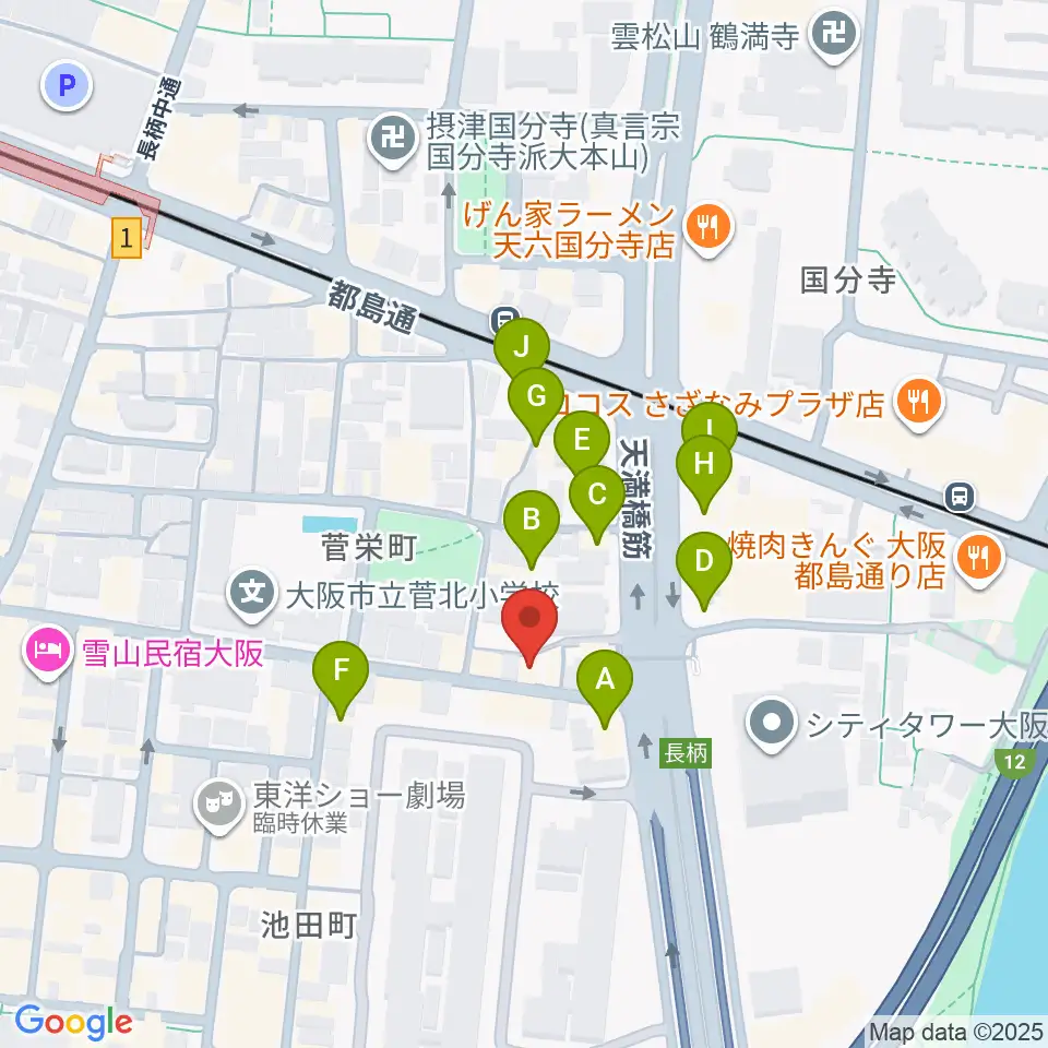 ココサウンド周辺のファミレス・ファーストフード一覧地図