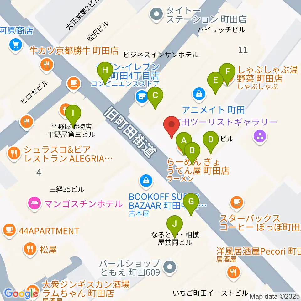 クラウドナインスタジオ 町田店周辺のファミレス・ファーストフード一覧地図