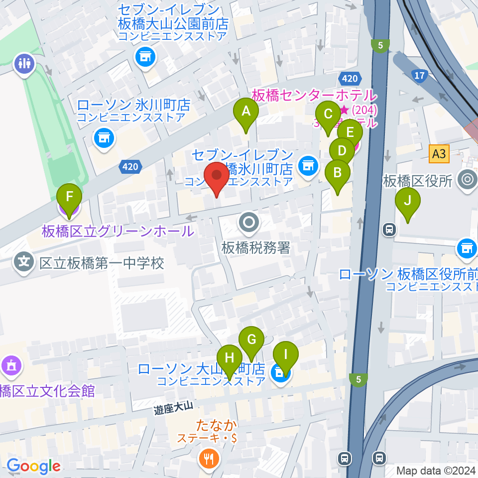 STUDIO ALES周辺のファミレス・ファーストフード一覧地図