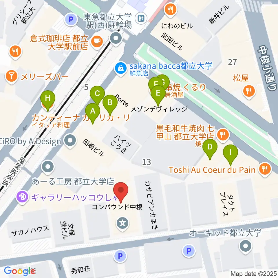 桐朋 子供のための音楽教室 目黒教室周辺のファミレス・ファーストフード一覧地図