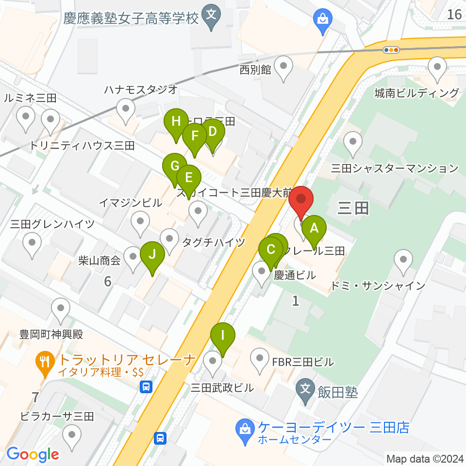 スタジオアワーハウス周辺のファミレス・ファーストフード一覧地図