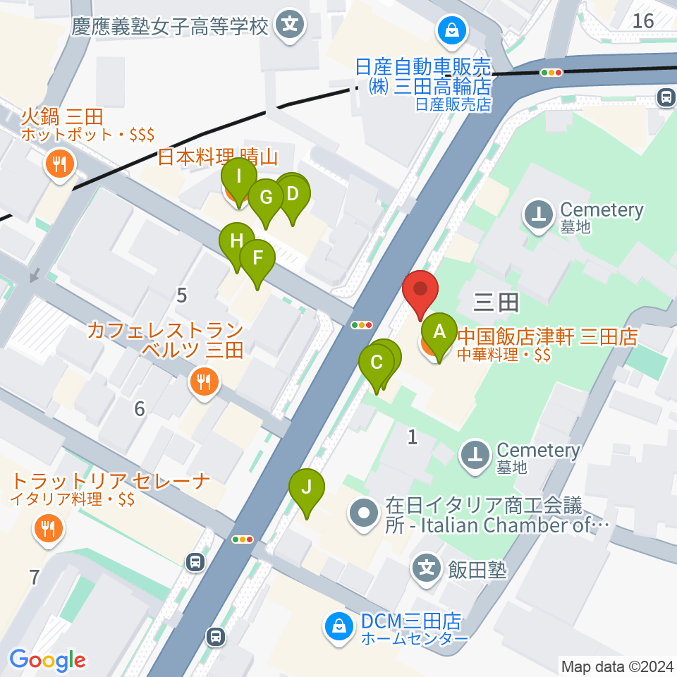 スタジオアワーハウス周辺のファミレス・ファーストフード一覧地図