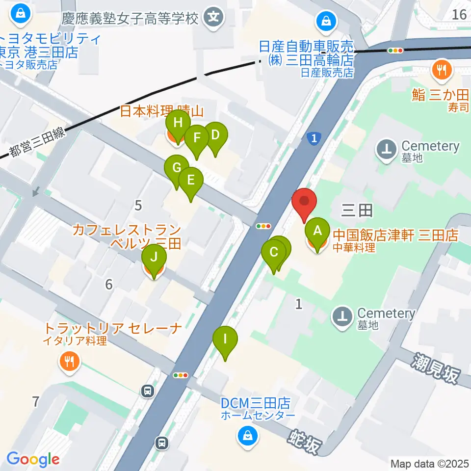スタジオアワーハウス周辺のファミレス・ファーストフード一覧地図