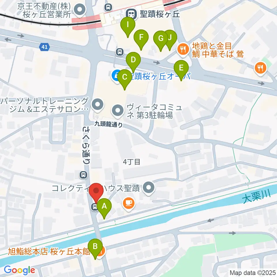 studioABR 聖蹟桜ヶ丘店周辺のファミレス・ファーストフード一覧地図