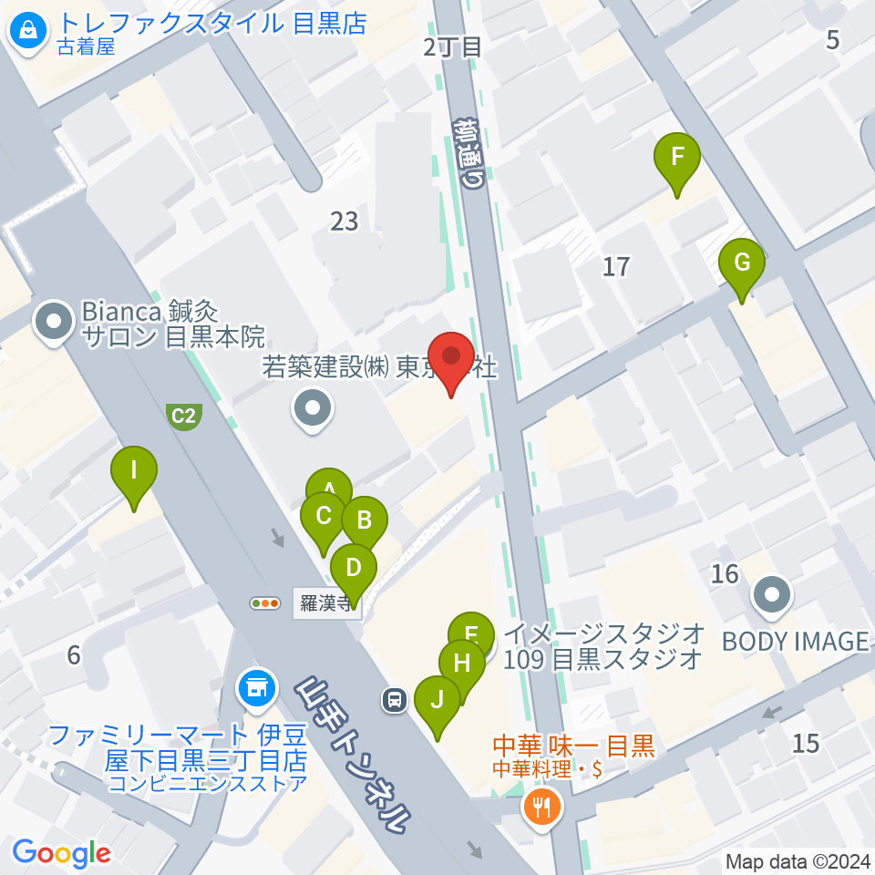 いろはスタジオ周辺のファミレス・ファーストフード一覧地図