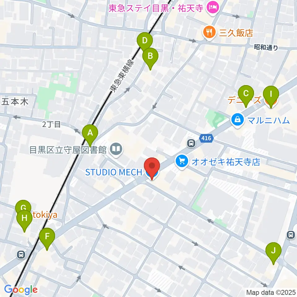 STUDIO MECH周辺のファミレス・ファーストフード一覧地図