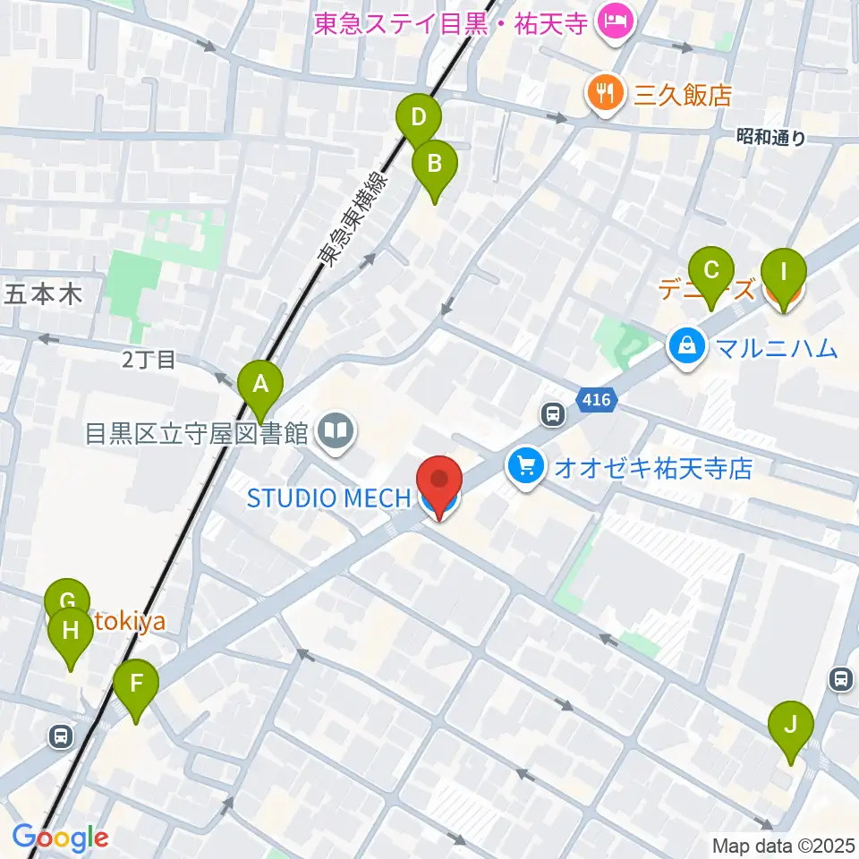 STUDIO MECH周辺のファミレス・ファーストフード一覧地図