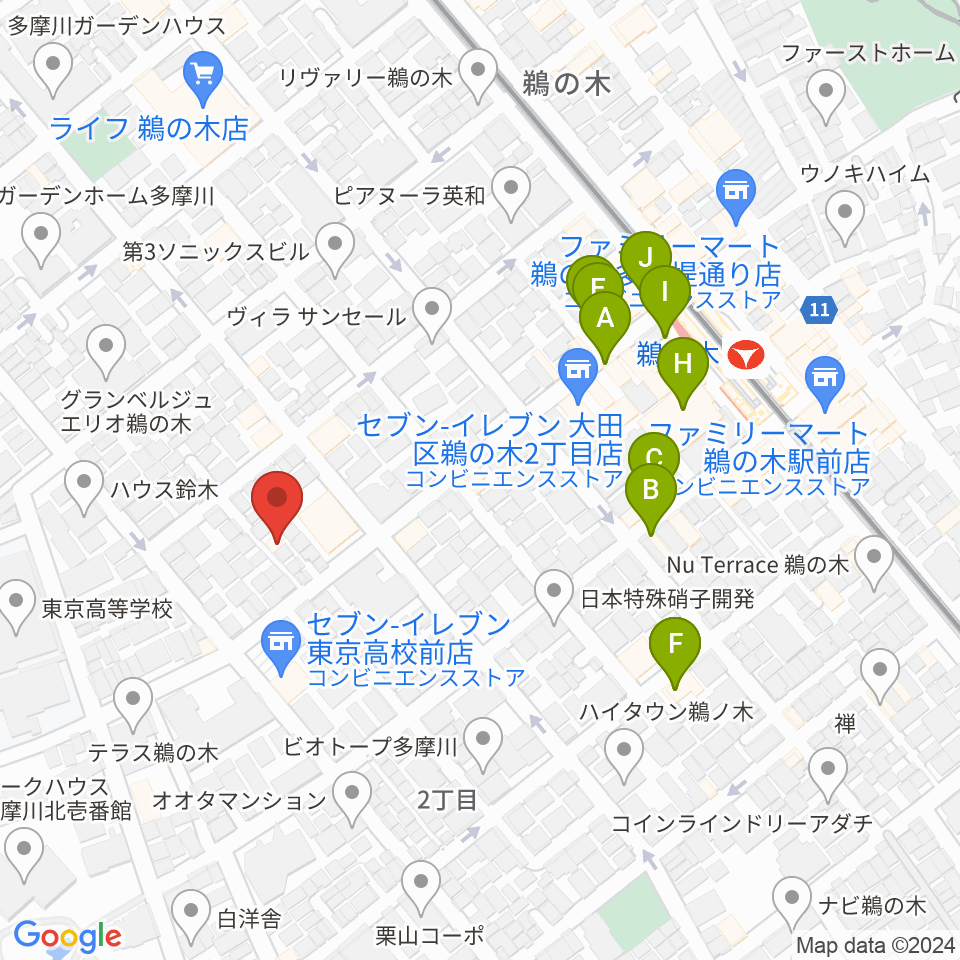 亀吉音楽堂周辺のファミレス・ファーストフード一覧地図