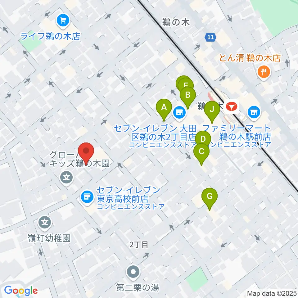 亀吉音楽堂周辺のファミレス・ファーストフード一覧地図