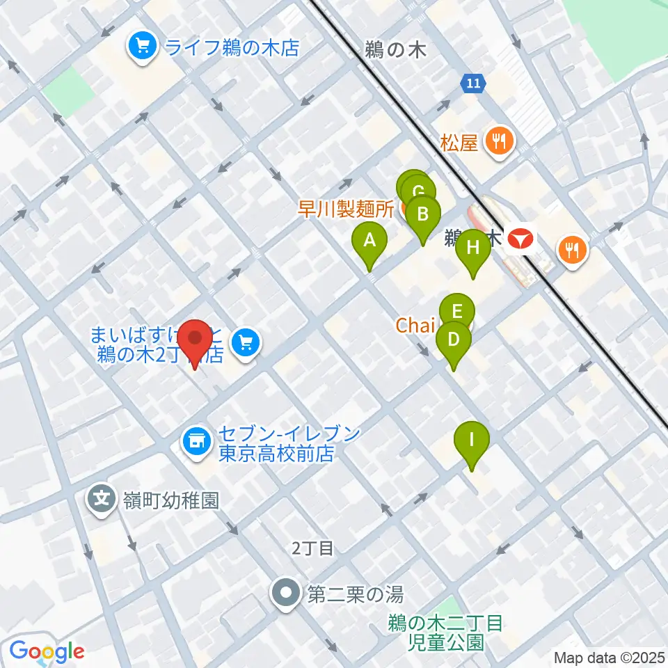 亀吉音楽堂周辺のファミレス・ファーストフード一覧地図