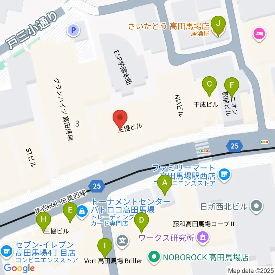 バズーカスタジオ周辺のファミレス・ファーストフード一覧地図