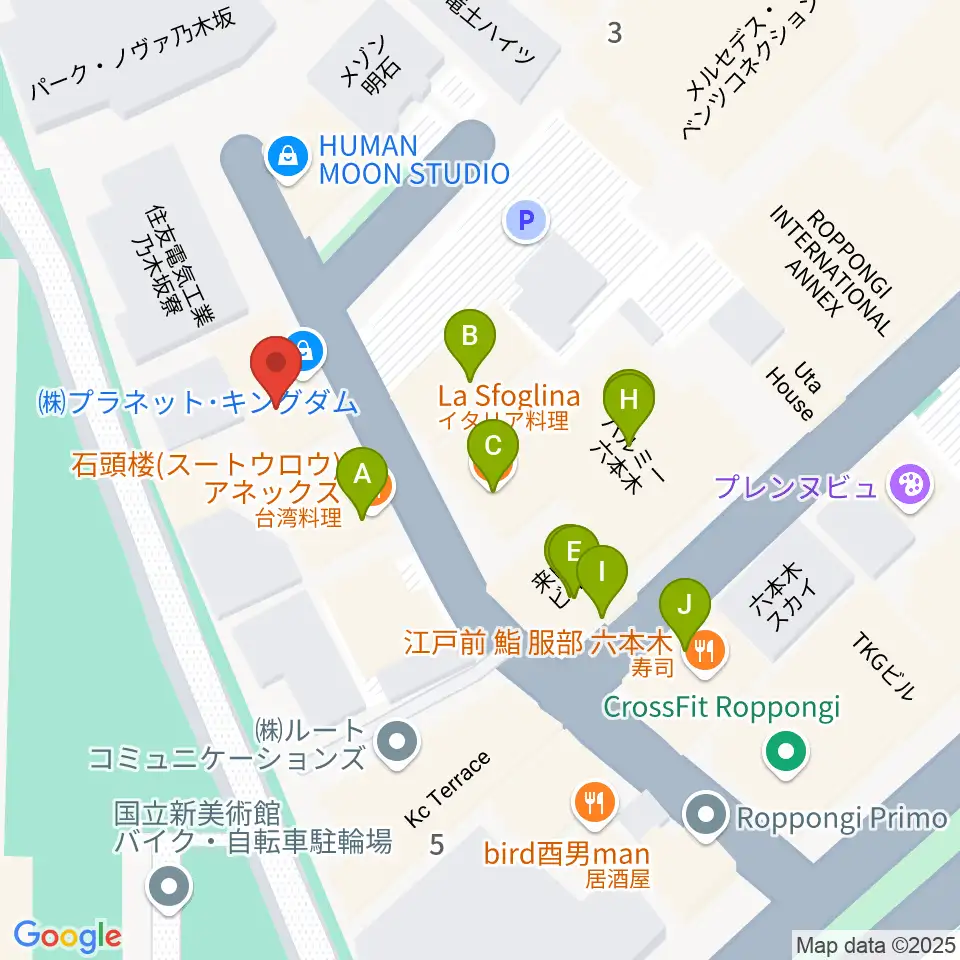 プラネットキングダム周辺のファミレス・ファーストフード一覧地図