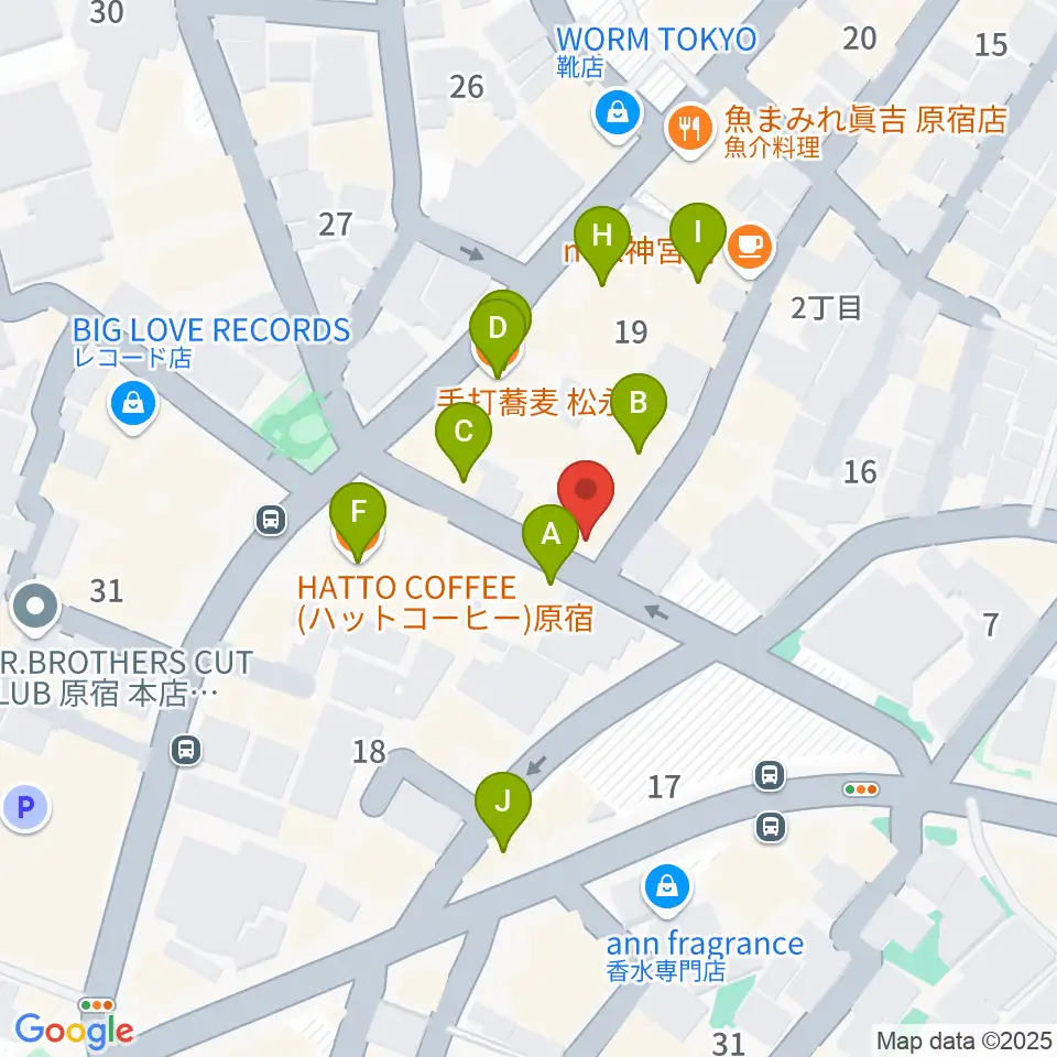 PLAZA studio周辺のファミレス・ファーストフード一覧地図