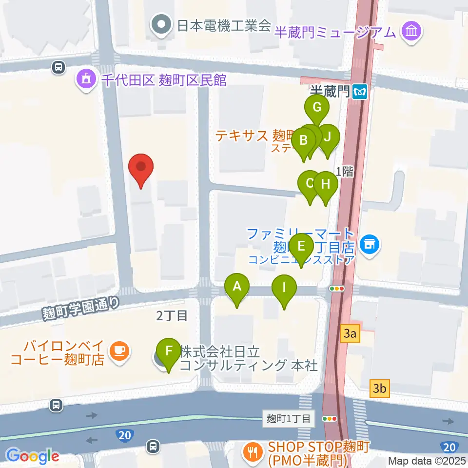 ビークルースタジオ周辺のファミレス・ファーストフード一覧地図