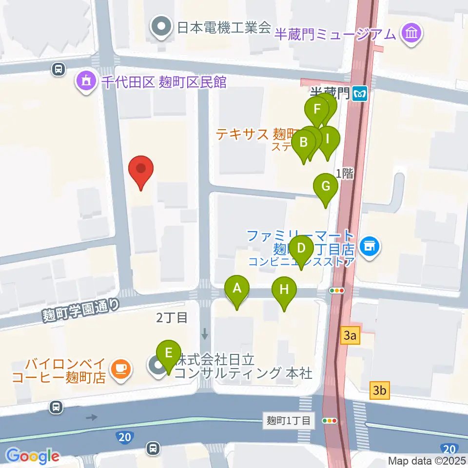 ビークルースタジオ周辺のファミレス・ファーストフード一覧地図