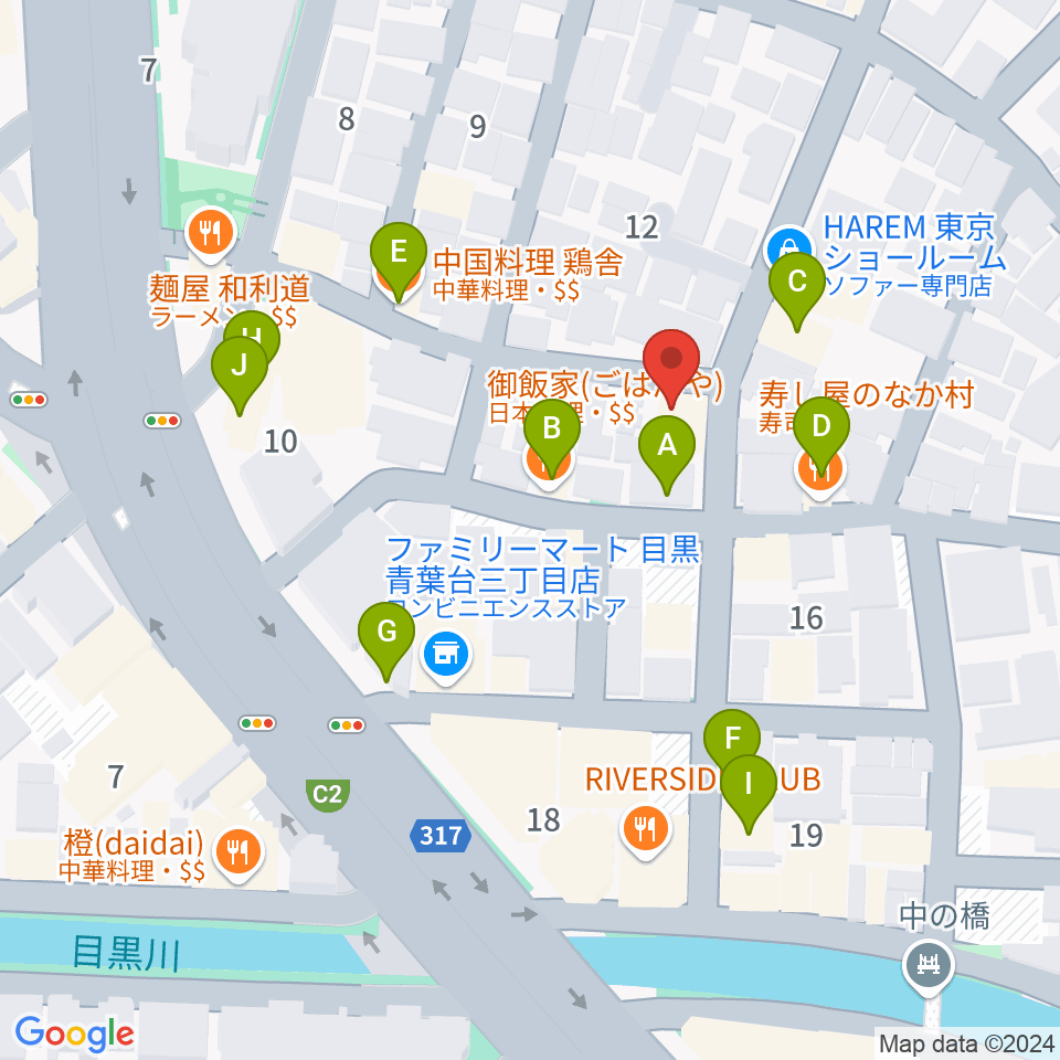 マルニスタジオ周辺のファミレス・ファーストフード一覧地図