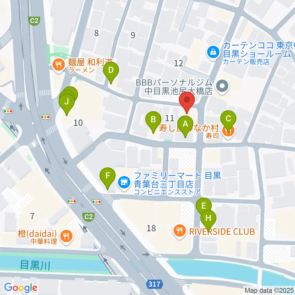 マルニスタジオ周辺のファミレス・ファーストフード一覧地図