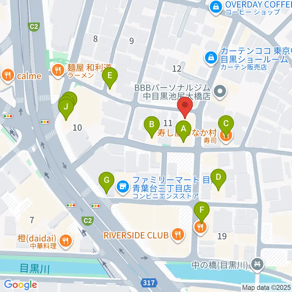 マルニスタジオ周辺のファミレス・ファーストフード一覧地図