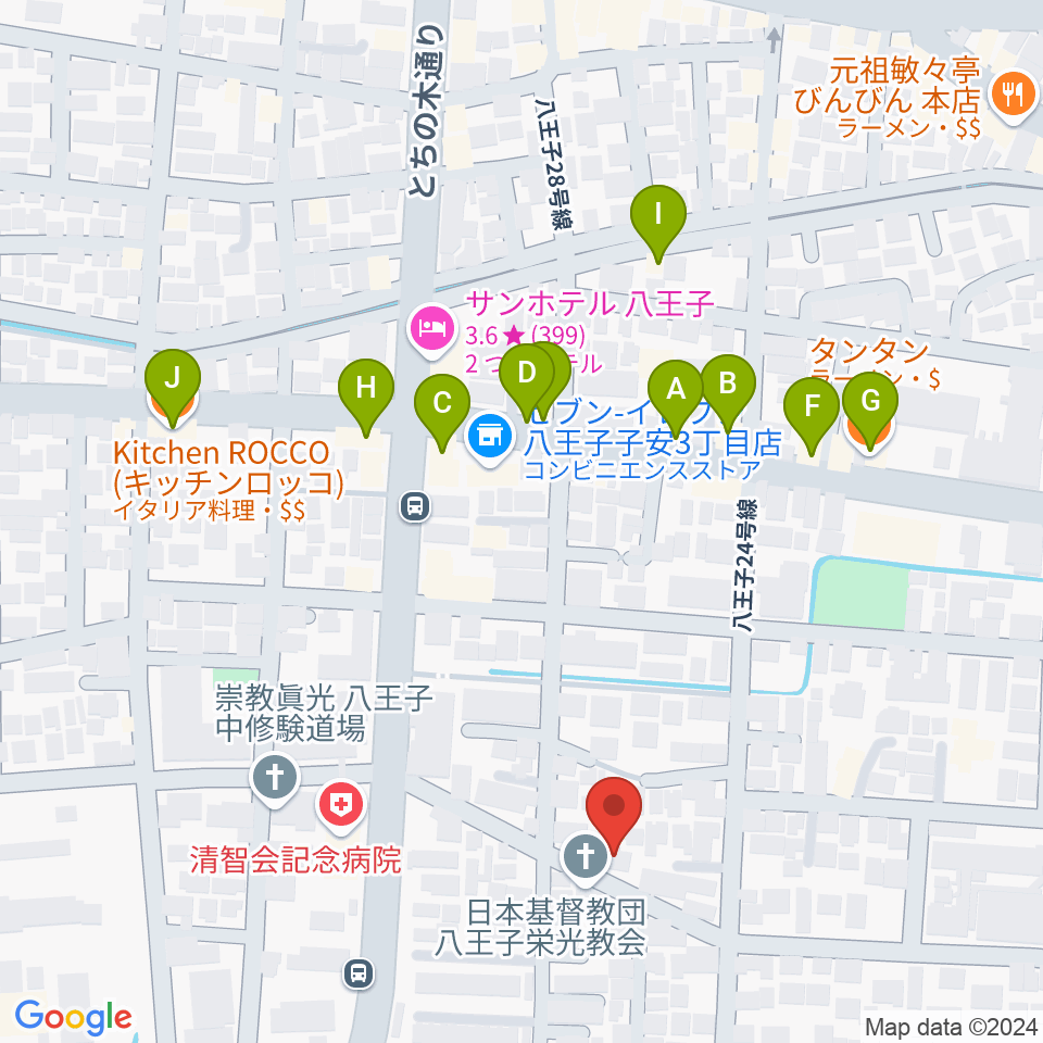 スタジオ・ムーピーズ周辺のファミレス・ファーストフード一覧地図