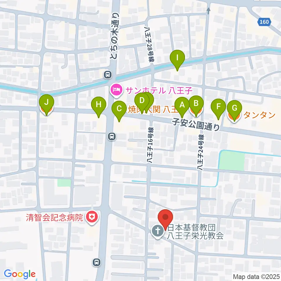 スタジオ・ムーピーズ周辺のファミレス・ファーストフード一覧地図