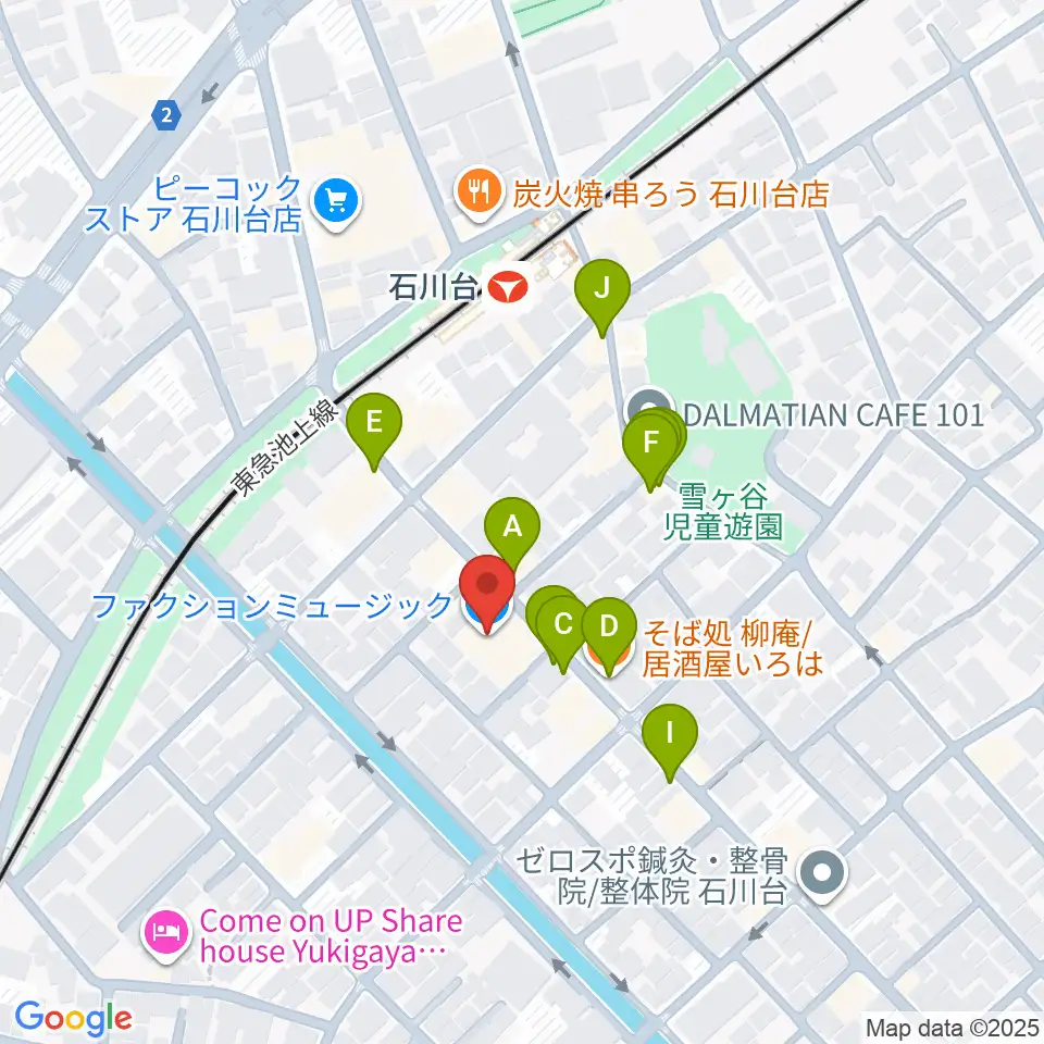 ファクションミュージック周辺のファミレス・ファーストフード一覧地図