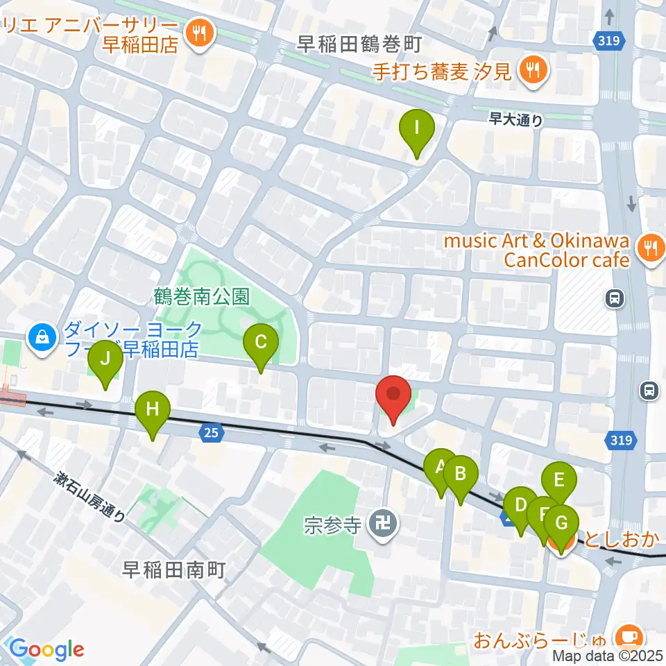 ヨシオ弦楽器周辺のファミレス・ファーストフード一覧地図