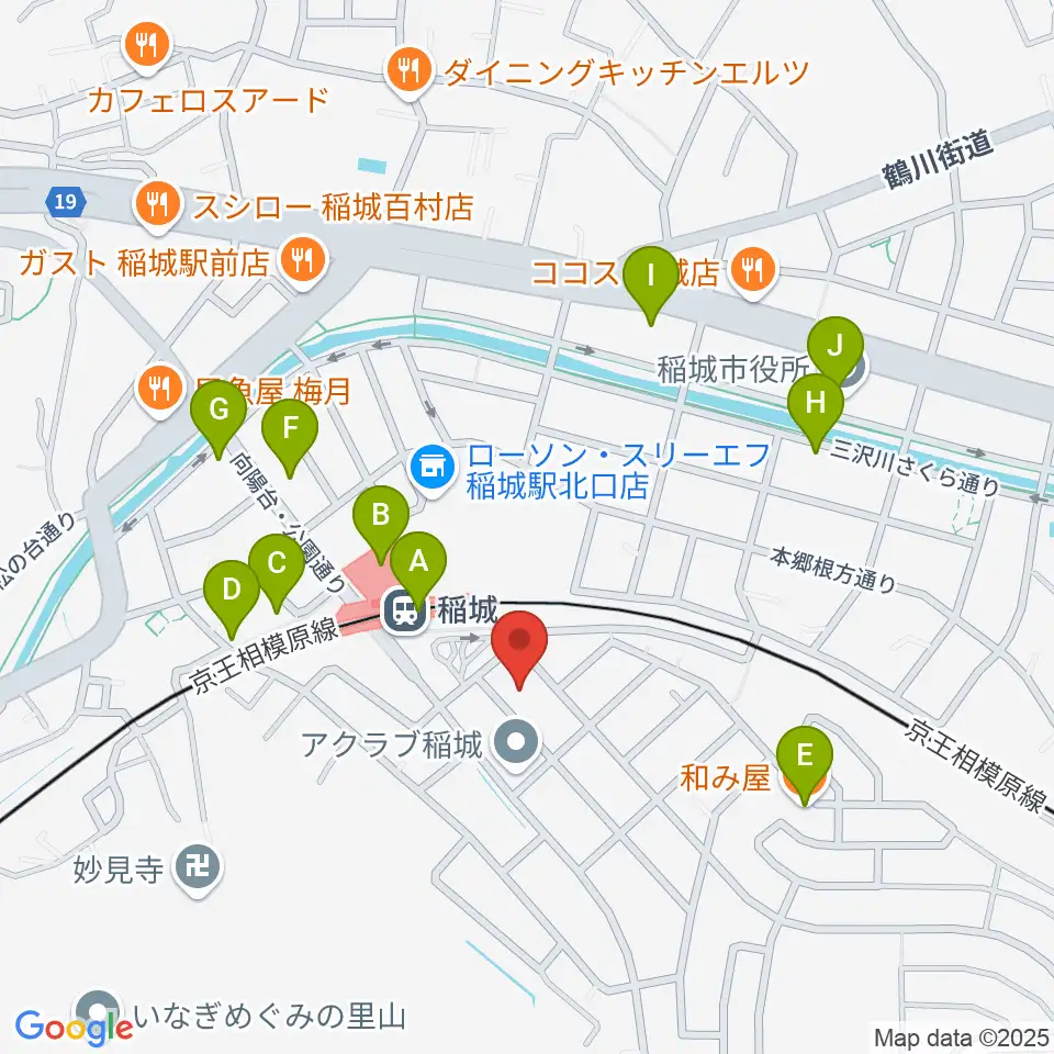 タカハシミュージックプラザ周辺のファミレス・ファーストフード一覧地図