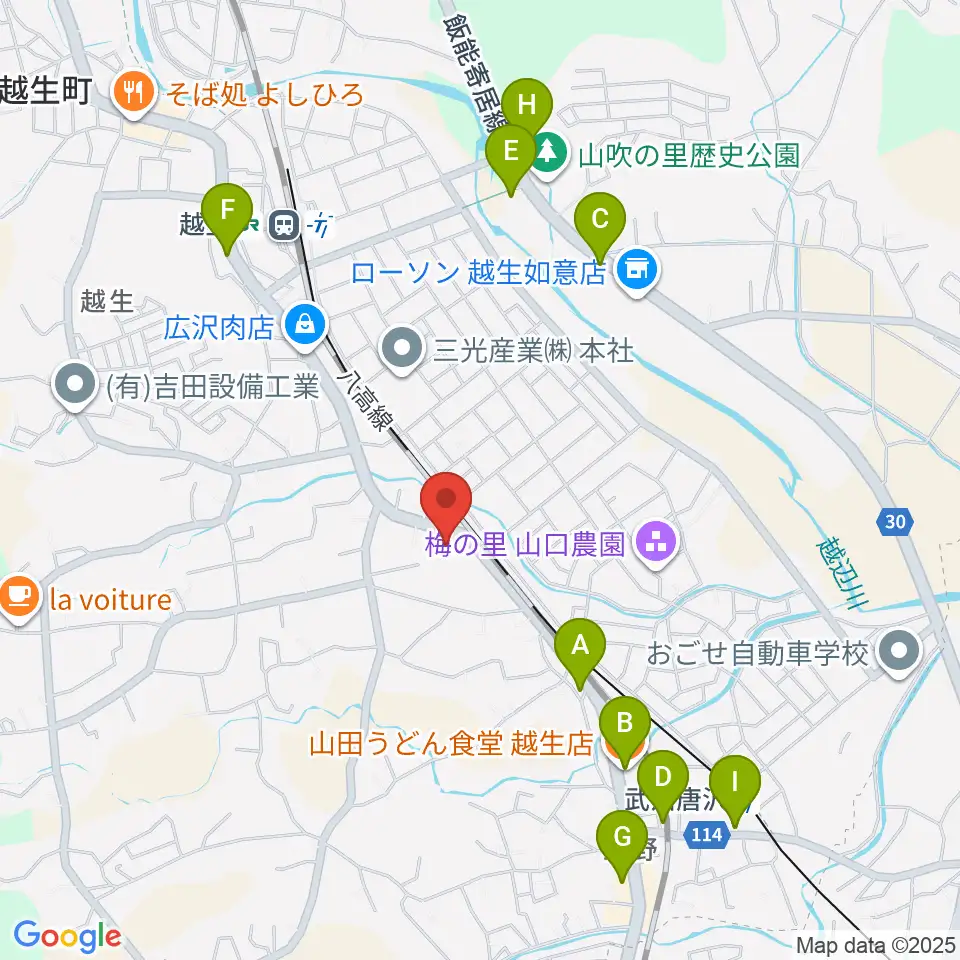 昭和楽器周辺のファミレス・ファーストフード一覧地図
