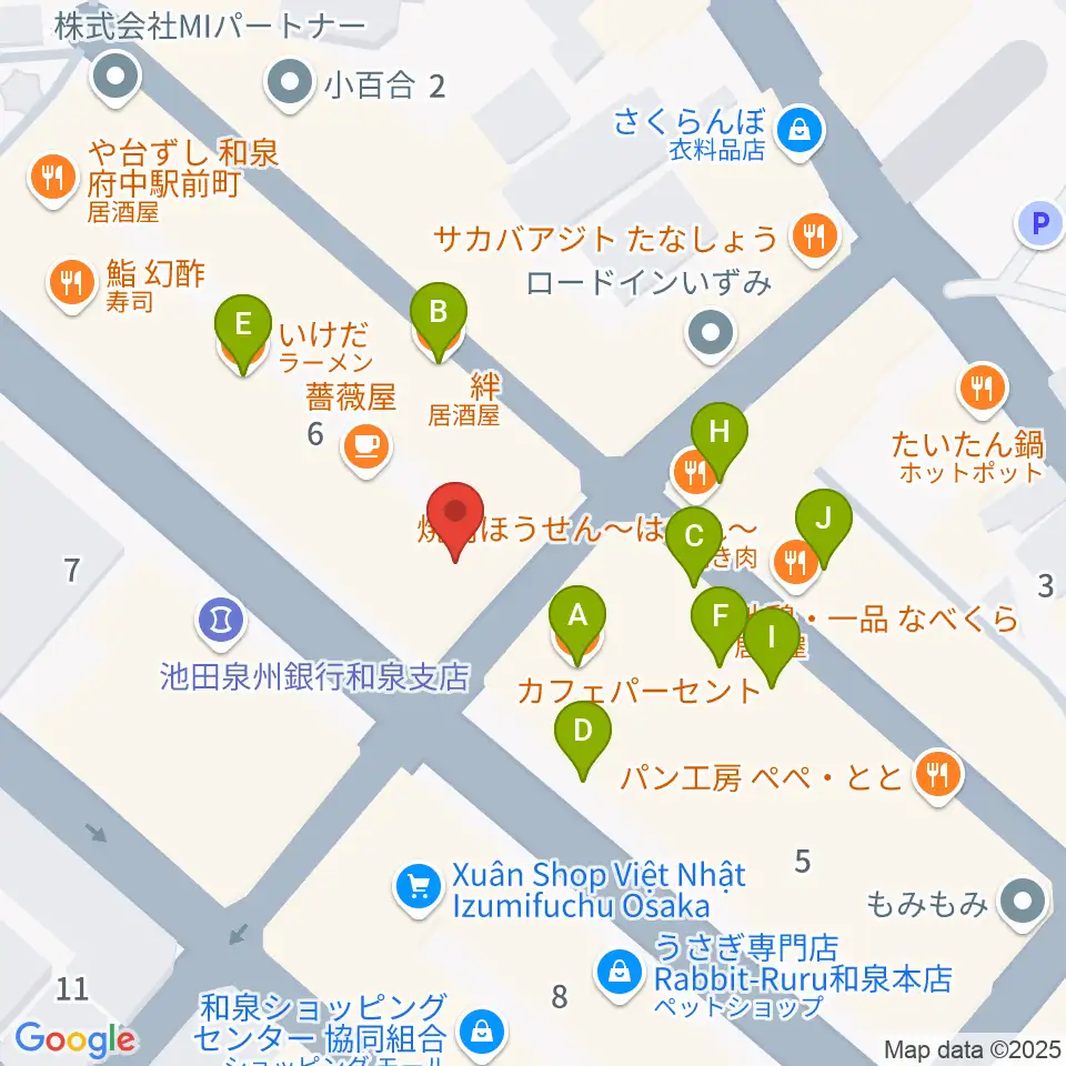新日本ミュージック株式会社 和泉府中本店周辺のファミレス・ファーストフード一覧地図