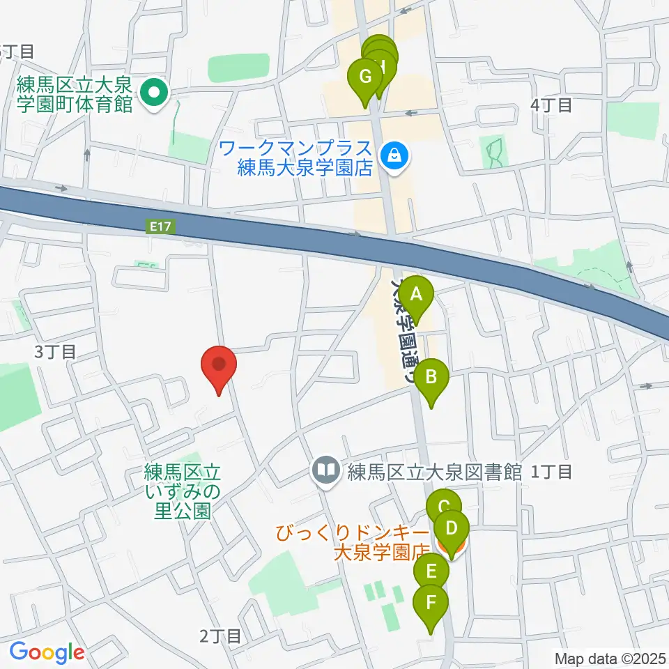 ミカドピアノサービス周辺のファミレス・ファーストフード一覧地図
