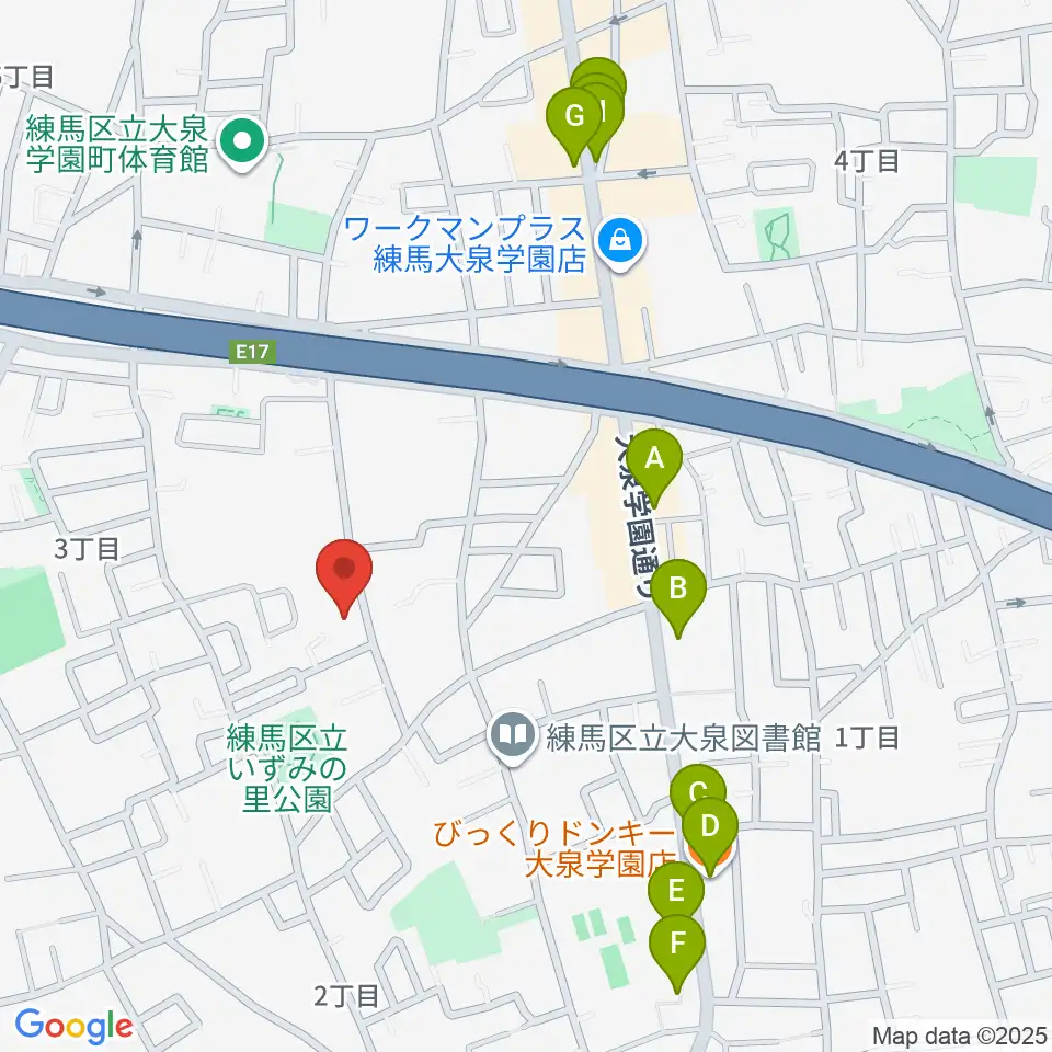 ミカドピアノサービス周辺のファミレス・ファーストフード一覧地図
