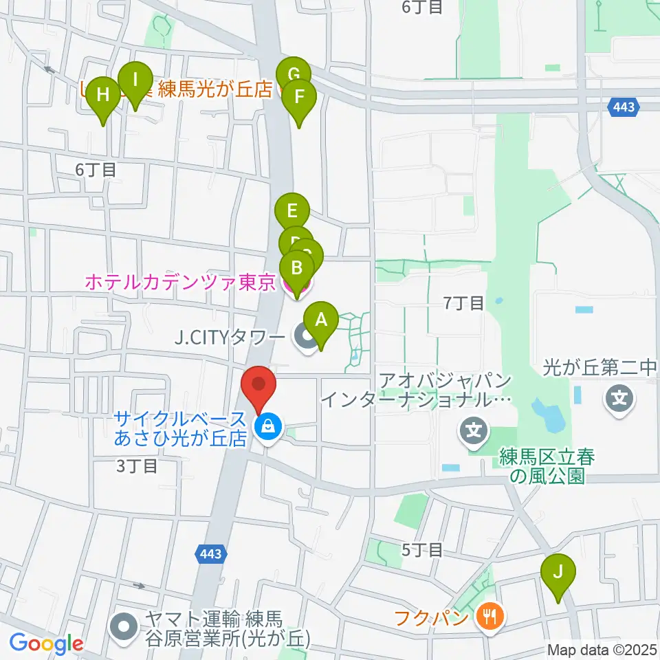 日本ピアノギャラリー東京店周辺のファミレス・ファーストフード一覧地図