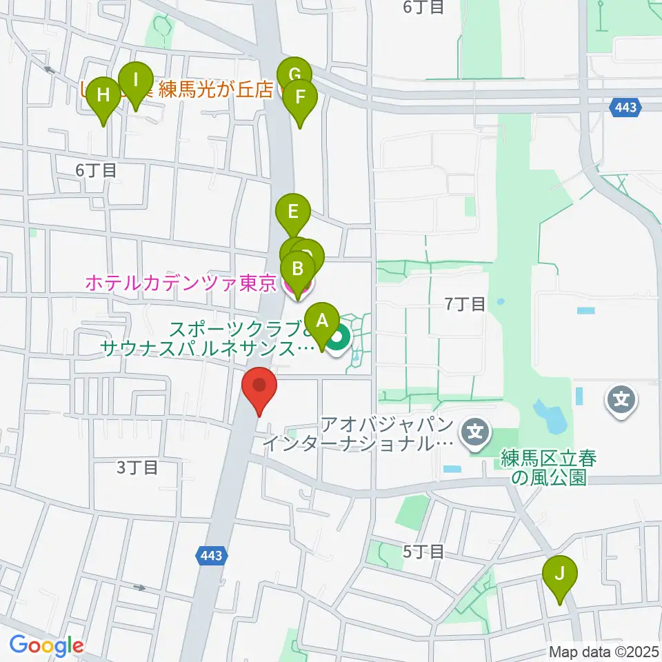 日本ピアノギャラリー東京店周辺のファミレス・ファーストフード一覧地図