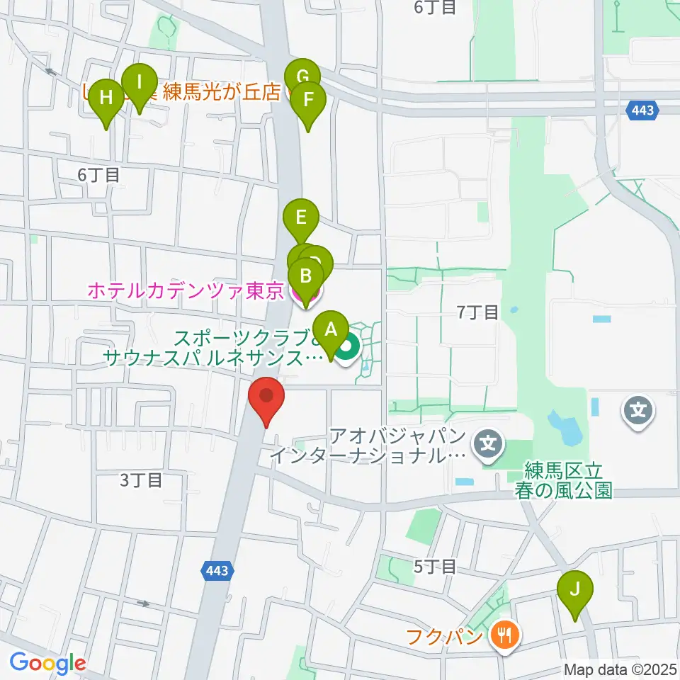 日本ピアノギャラリー東京店周辺のファミレス・ファーストフード一覧地図