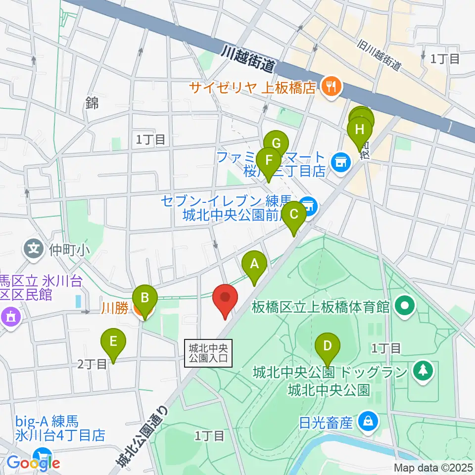 タキガミピアノ有限会社周辺のファミレス・ファーストフード一覧地図