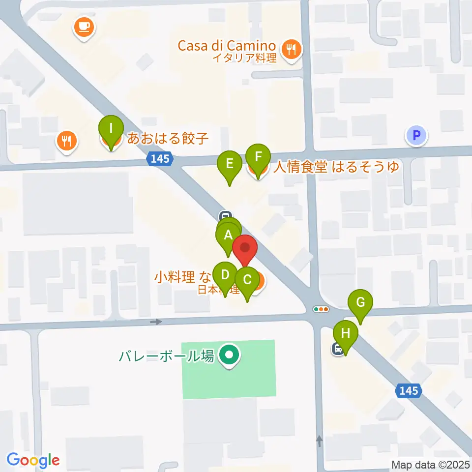 ムサシ楽器周辺のファミレス・ファーストフード一覧地図