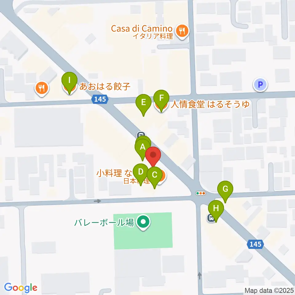 ムサシ楽器周辺のファミレス・ファーストフード一覧地図