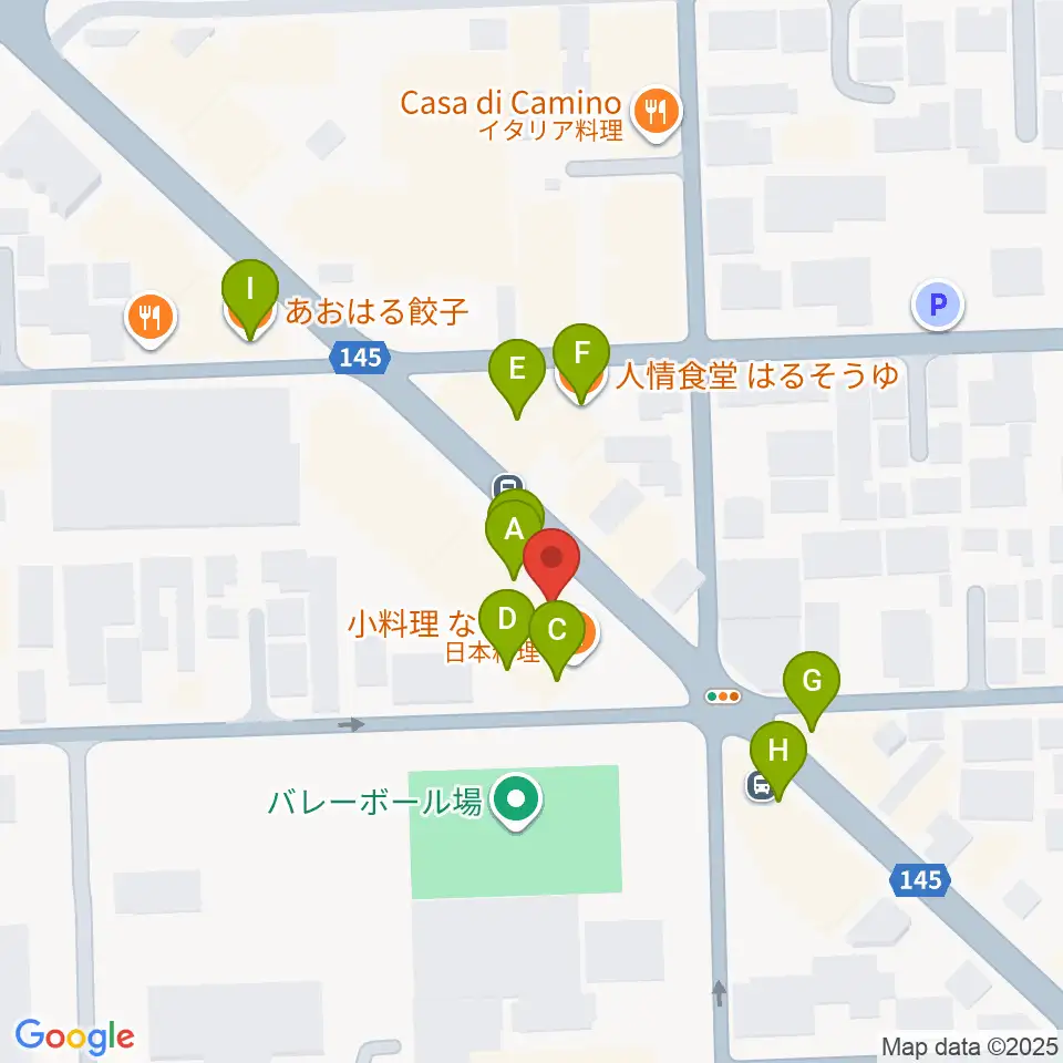 ムサシ楽器周辺のファミレス・ファーストフード一覧地図