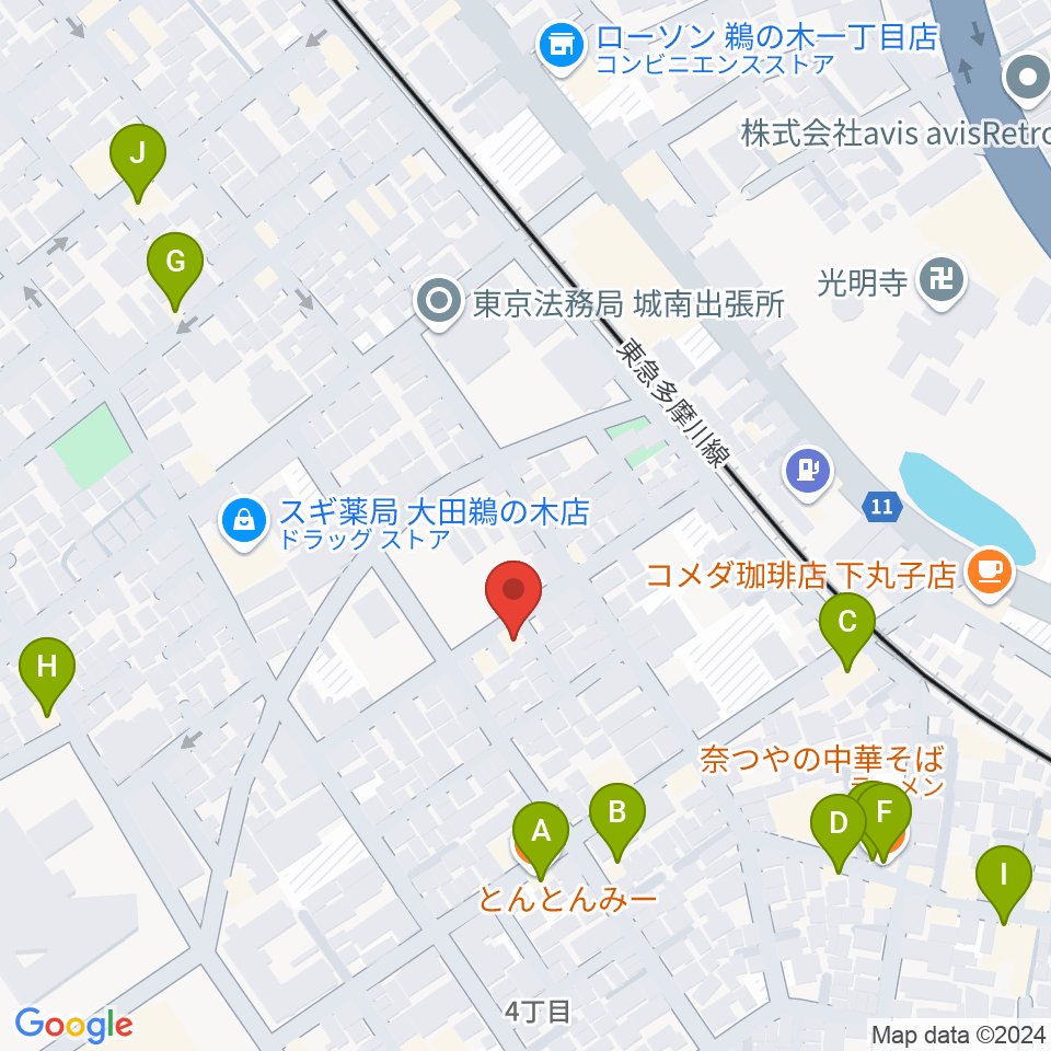 協葉ピアノ周辺のファミレス・ファーストフード一覧地図