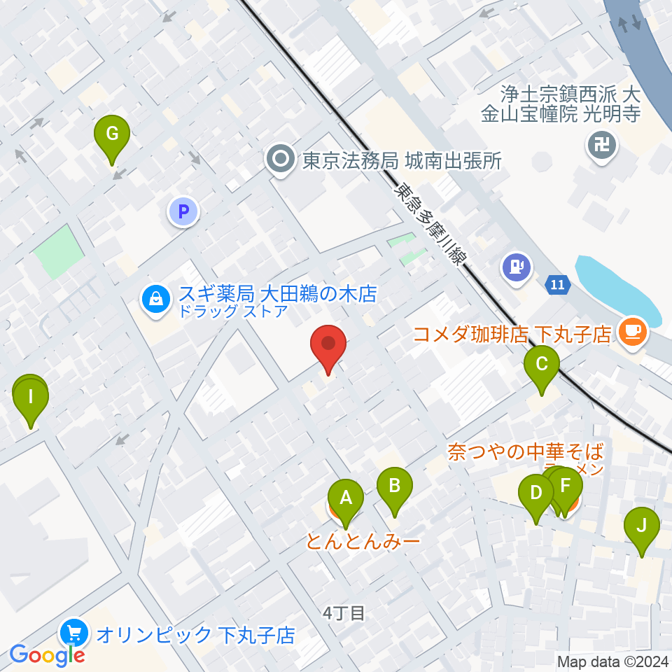 協葉ピアノ周辺のファミレス・ファーストフード一覧地図