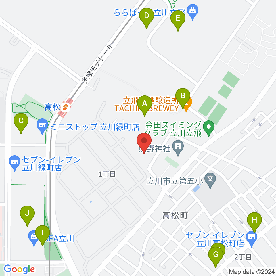 共立ラインサービス周辺のファミレス・ファーストフード一覧地図