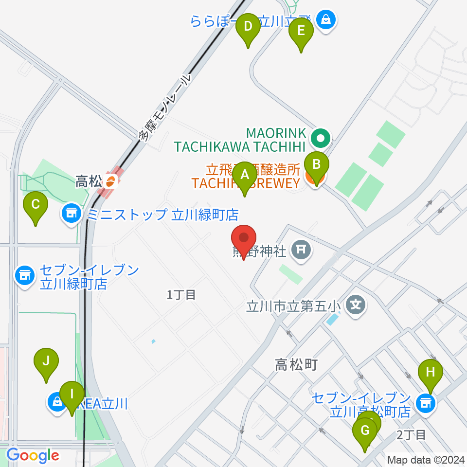 共立ラインサービス周辺のファミレス・ファーストフード一覧地図