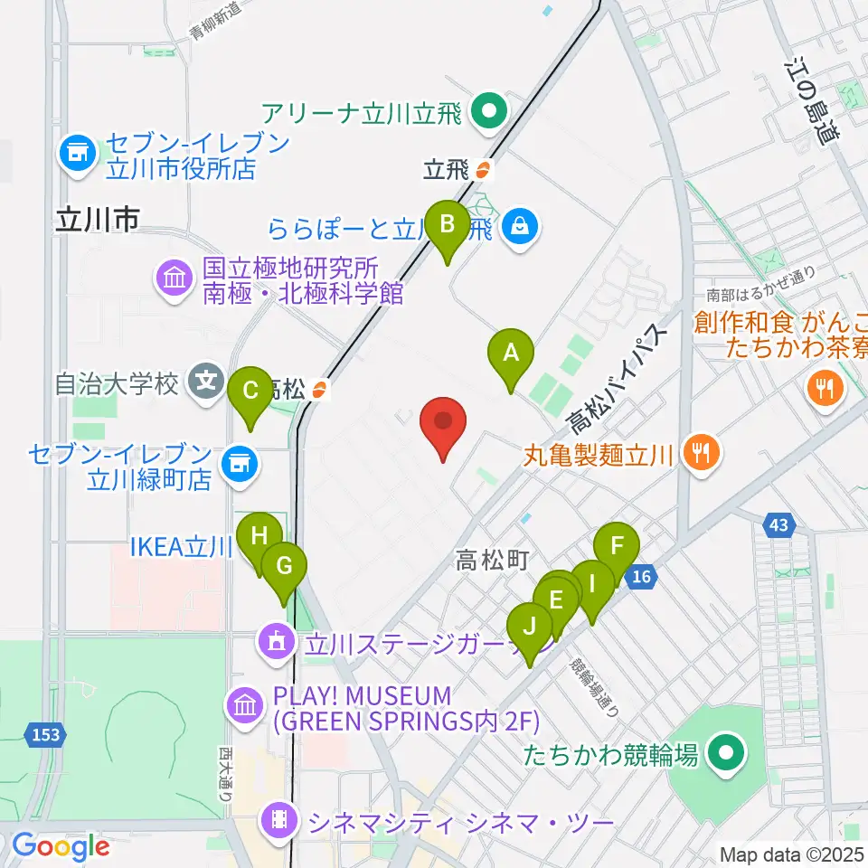 共立ラインサービス周辺のファミレス・ファーストフード一覧地図