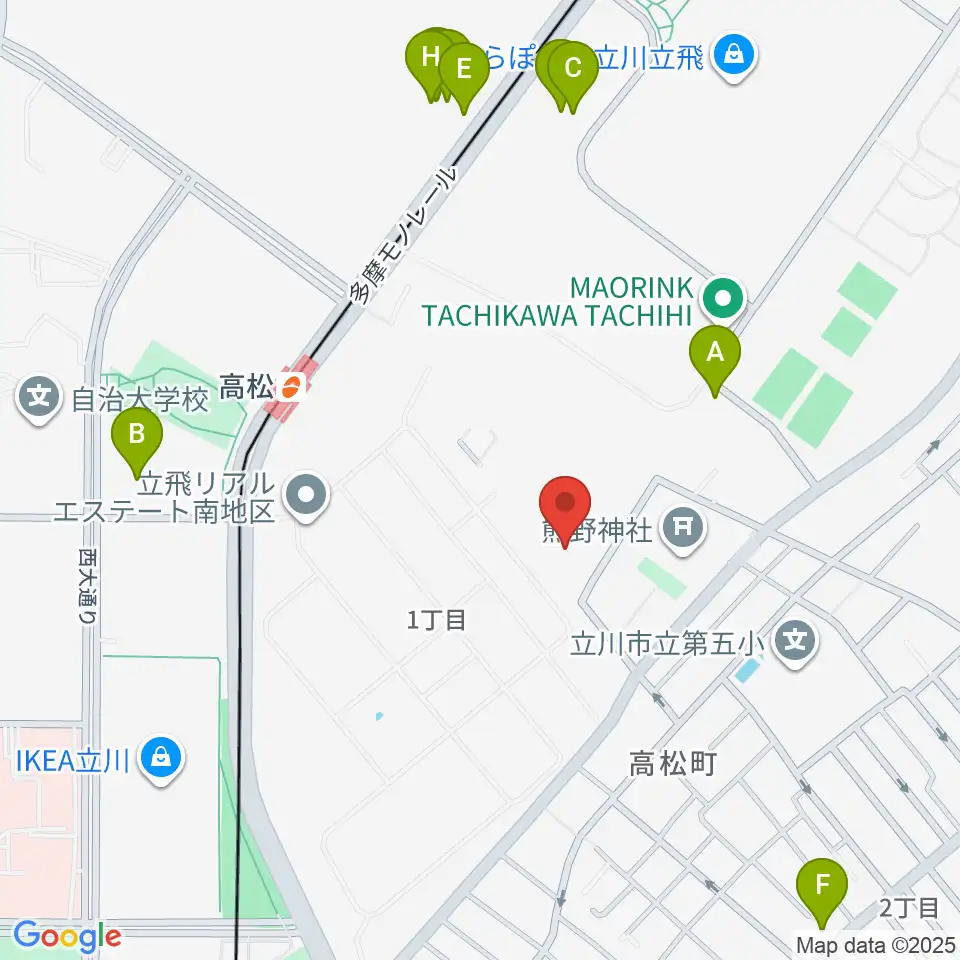 共立ラインサービス周辺のファミレス・ファーストフード一覧地図