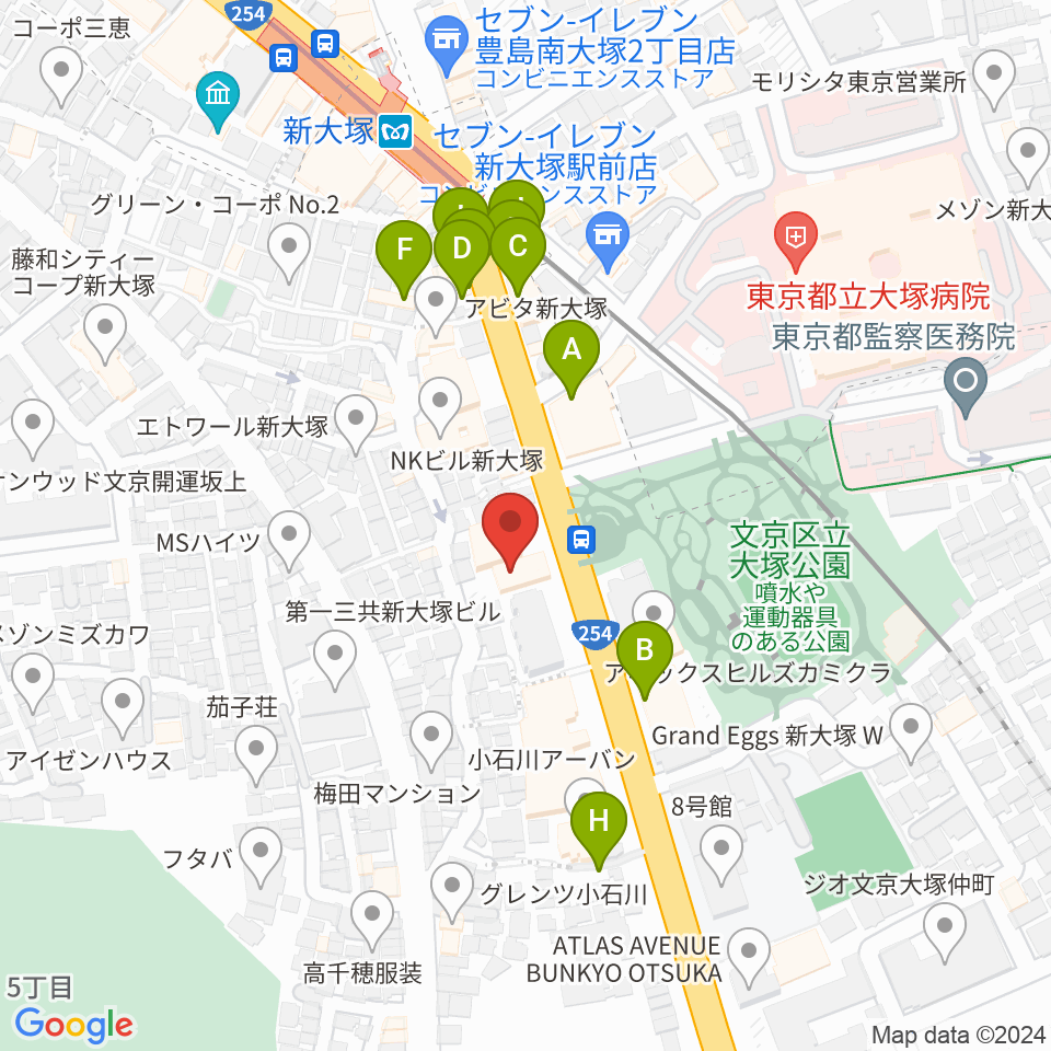 ギター工房 弦周辺のファミレス・ファーストフード一覧地図