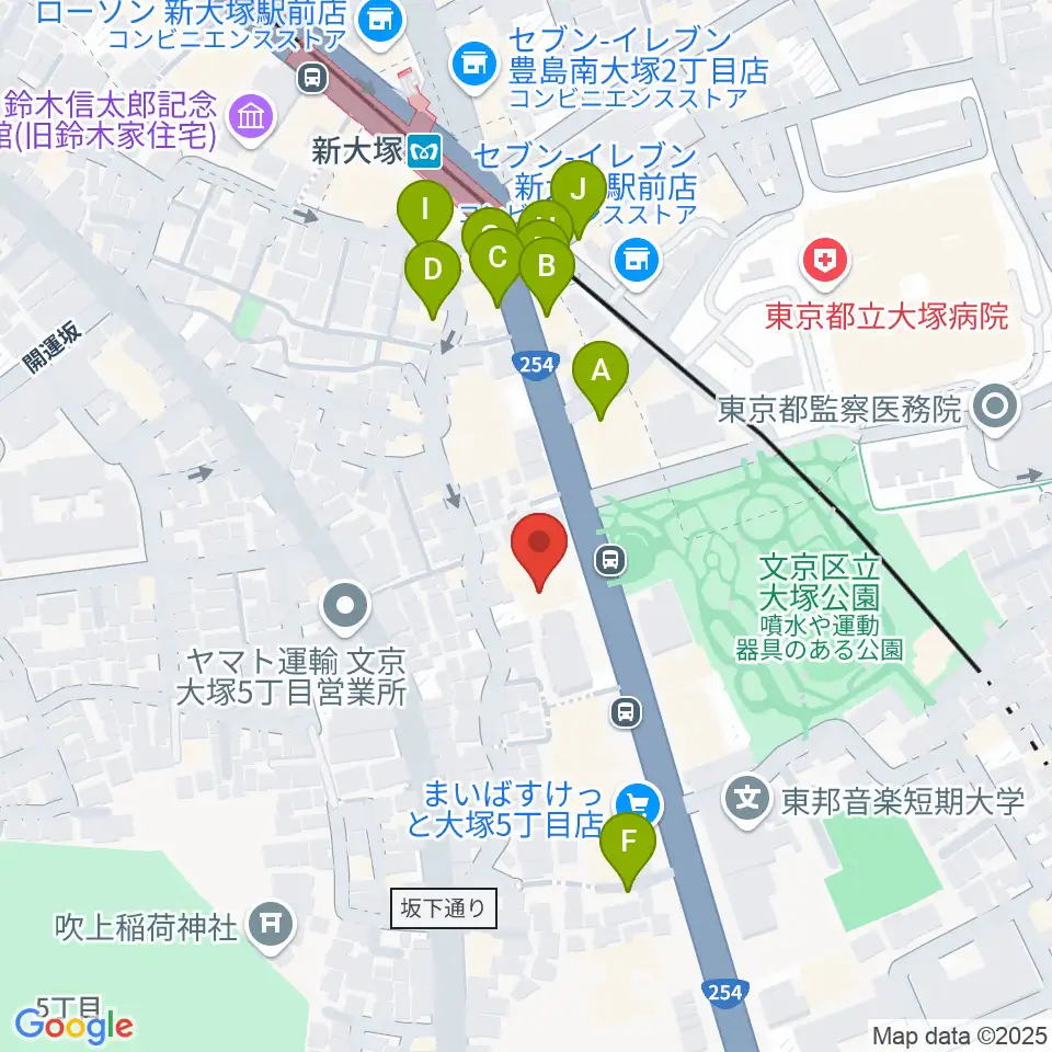 ギター工房 弦周辺のファミレス・ファーストフード一覧地図