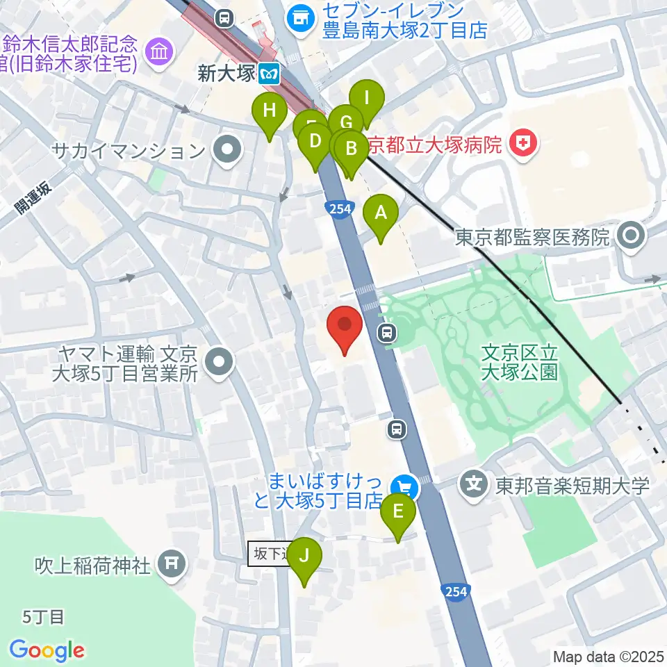 ギター工房 弦周辺のファミレス・ファーストフード一覧地図